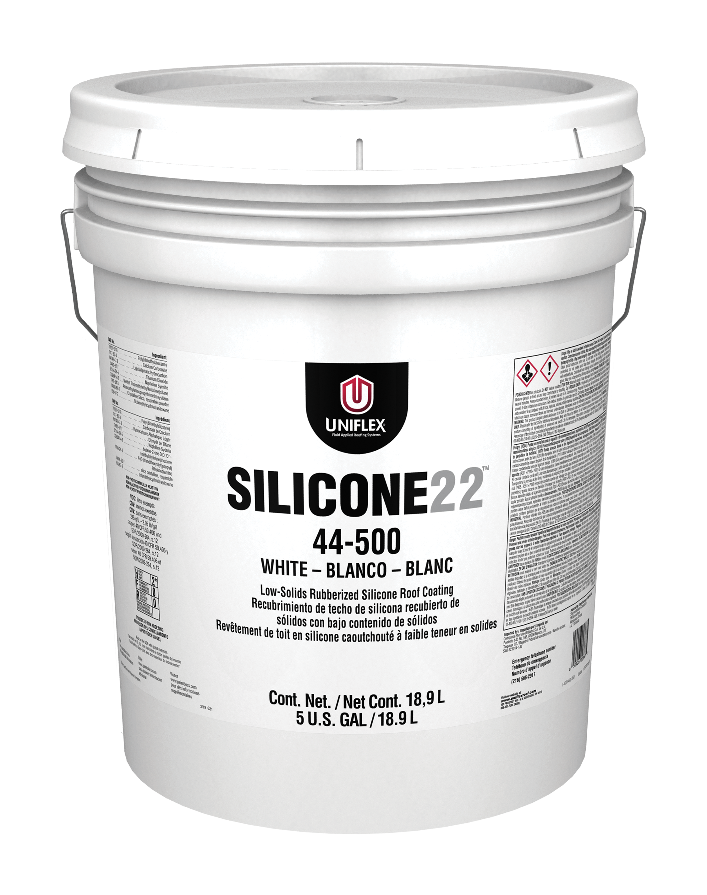 Silicone22™ Low Solid Rubberized Silicone Roof Coating White Uniflex Roof